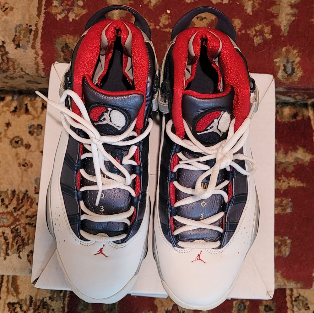 2008 NIKE AIR JORDAN 6 RINGS White Varsity Red Midnight - Picture 3 of 11
